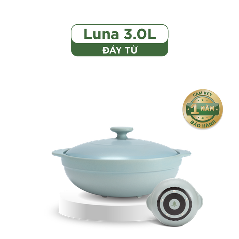  Nồi dưỡng sinh Luna (Nồi cạn) 3.0 L + nắp (CK) (bếp từ) - HealthyCook - Màu Xám 2 