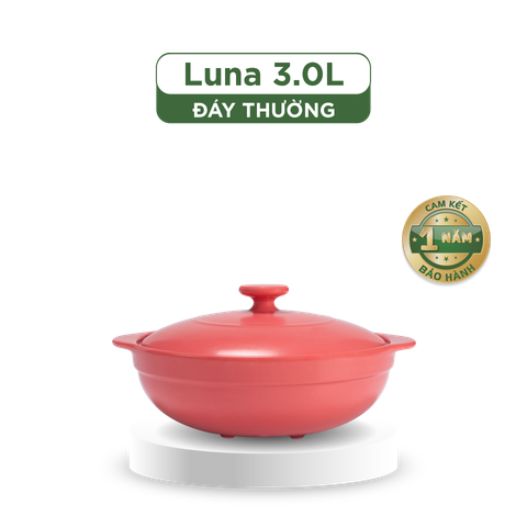  Nồi dưỡng sinh Luna (Nồi cạn) 3.0 L + nắp (CK) - Màu Đỏ 2 