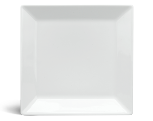 Dĩa vuông lá 25 cm - daisy - trắng