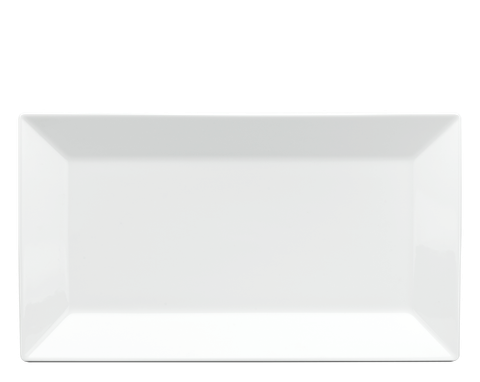  Dĩa chữ nhật lá 33 x 18 cm - Misc Assortment - Trắng 