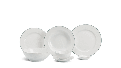  Bộ đồ ăn 10 người 36 sản phẩm - Jasmine - Chỉ Xanh Lá (check) 