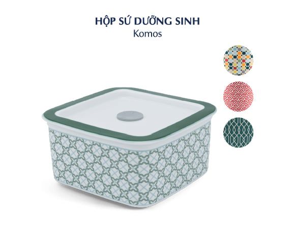 Hộp dưỡng sinh vuông đựng thực phẩm 15 cm + nắp