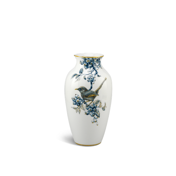 Bình hoa 27 cm - Chích Chòe & Quả Quất - Cobalt Vàng