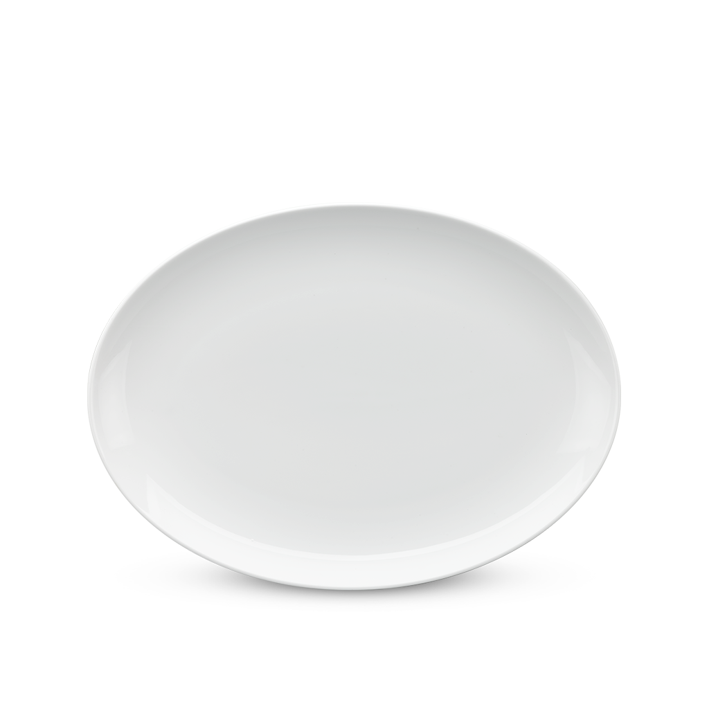 Dĩa elip - Camellia - Trắng