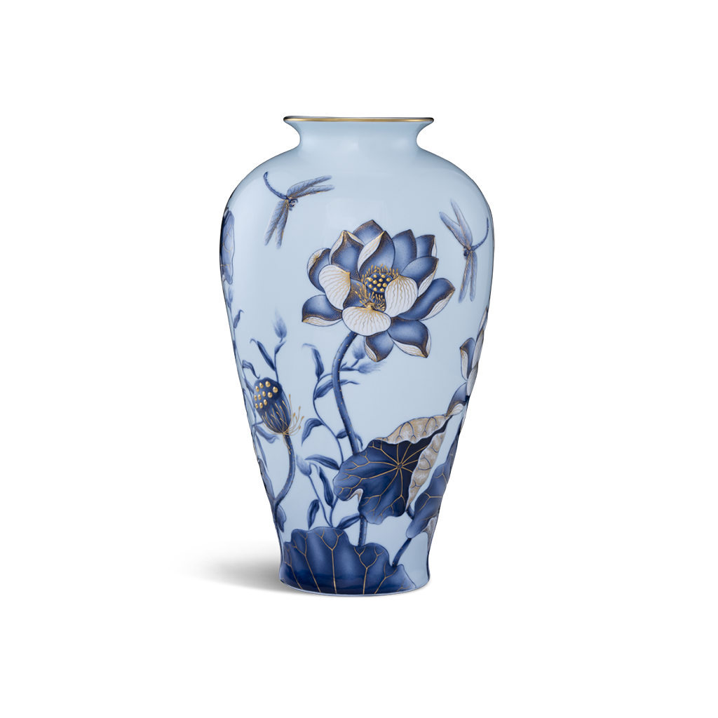 Bình hoa 40 cm - Sen Nền Xanh