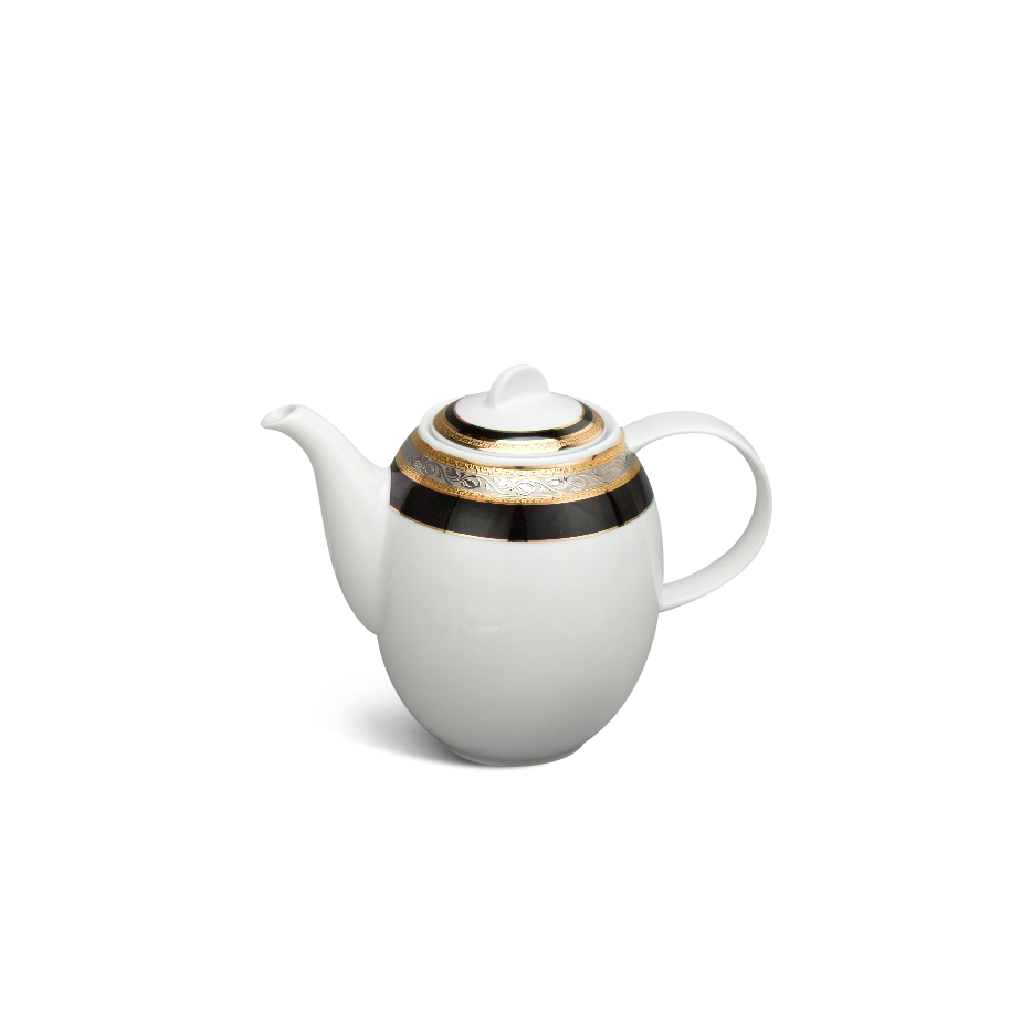 Bình trà cao + nắp - Sago - Hoa Hồng Đen