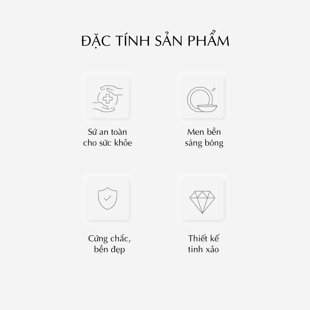 Bộ đồ ăn 22 sản phẩm - Jasmine - Chỉ Vàng