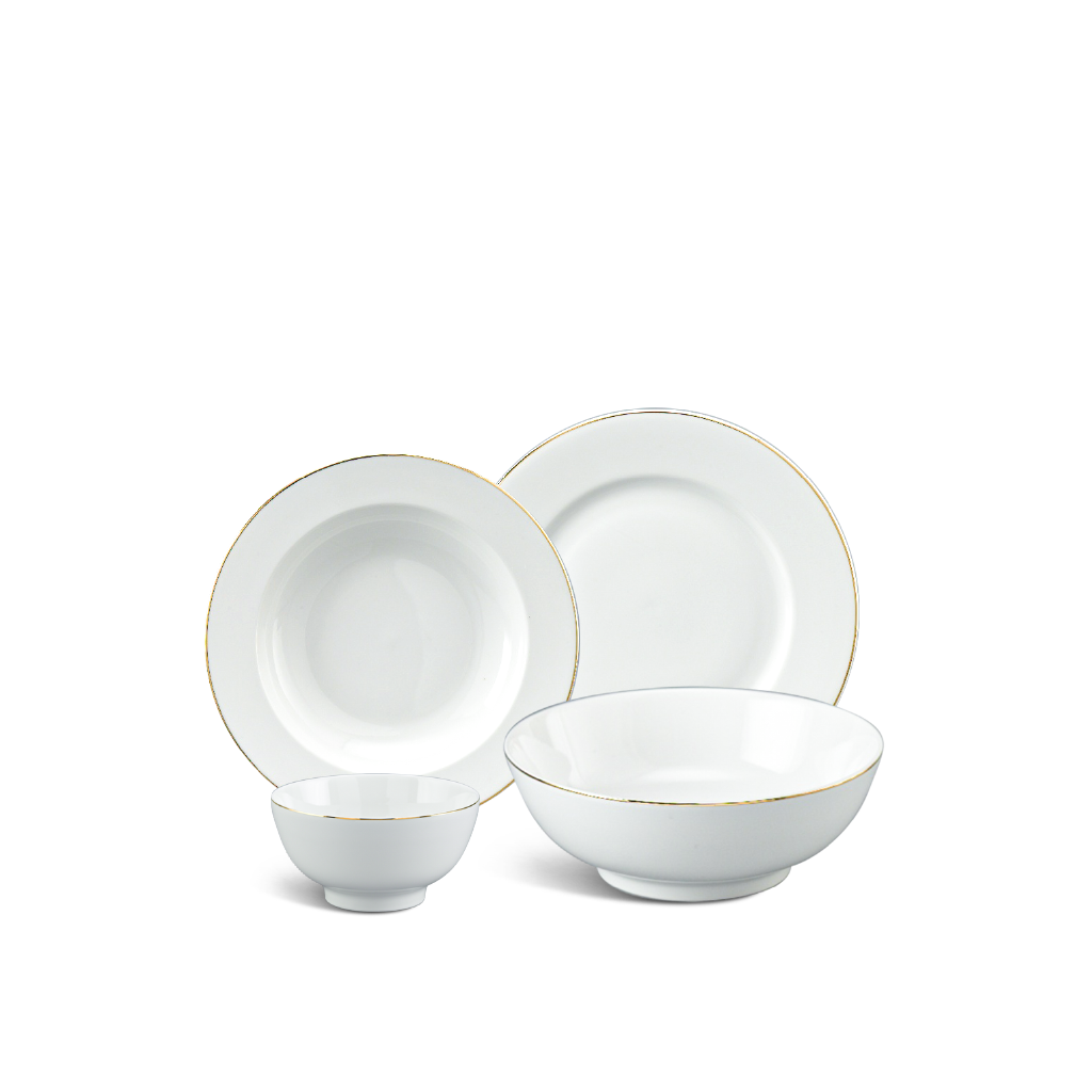 Bộ đồ ăn 09 sản phẩm - jasmine - chỉ vàng