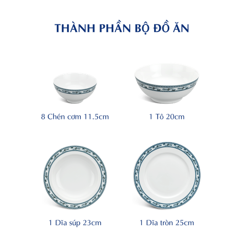  Bộ đồ ăn 09 sản phẩm - Jasmine - Chim Lạc 
