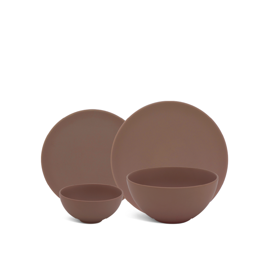 Bộ đồ ăn 09 sản phẩm - Timeless - Màu Nâu