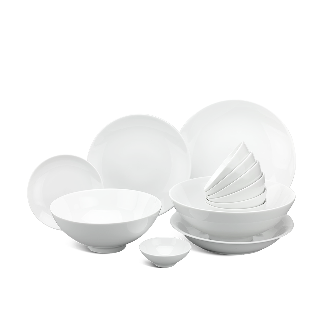 Bộ đồ ăn 36 sản phẩm - daisy - trắng