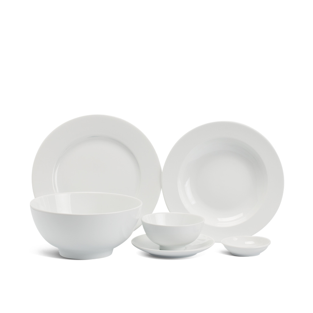 Bộ Đồ Ăn Jasmine 36 Sản Phẩm Trắng