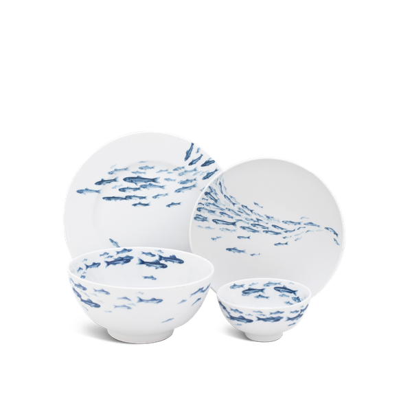 Bộ đồ ăn 10 sản phẩm - Jasmine - Cá Cơm Sương Mờ