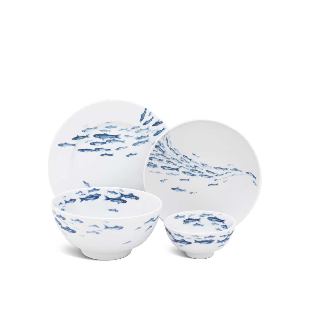 Bộ đồ ăn 10 sản phẩm - Jasmine - Cá Cơm Sương Mờ