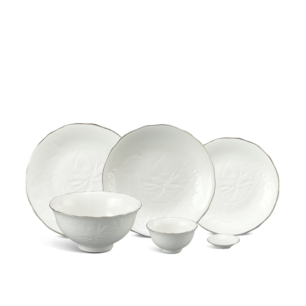 Bộ đồ ăn 22 sản phẩm - Sen IFP - Chỉ Bạch Kim