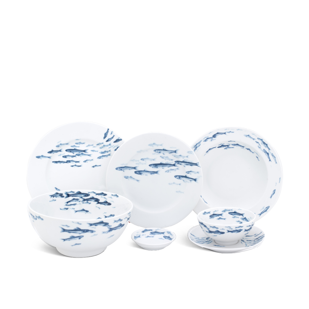 Bộ đồ ăn 23 sản phẩm - Jasmine - Cá Cơm Sương Mờ