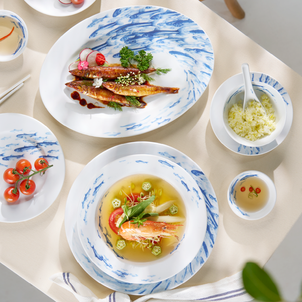 Bộ đồ ăn 23 sản phẩm - Jasmine - Cá Cơm Sương Mờ