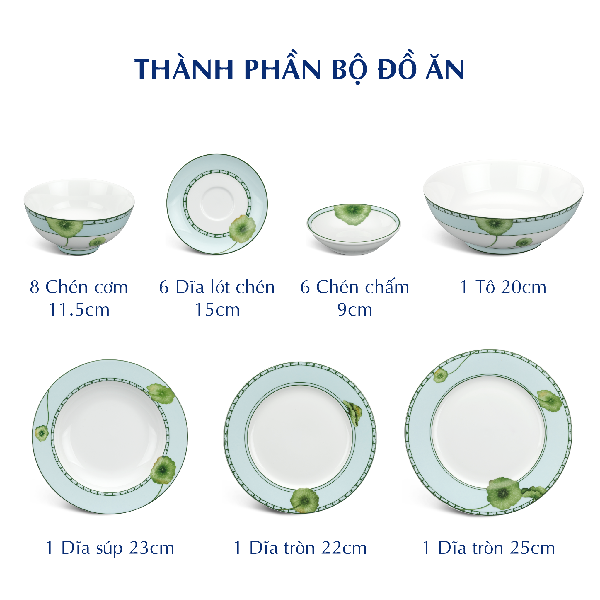 Bộ đồ ăn 6 người 24 sản phẩm - Jasmine - Tích Tuyết Thảo