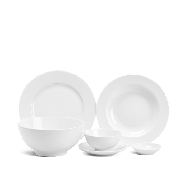 Bộ đồ ăn 6 người 24 sản phẩm - Jasmine - Trắng