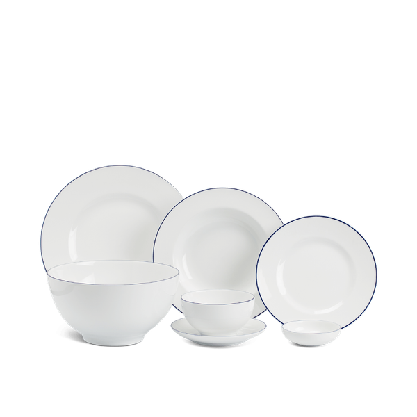 Bộ đồ ăn 6 người 25 sản phẩm - Camellia - Chỉ Xanh Dương