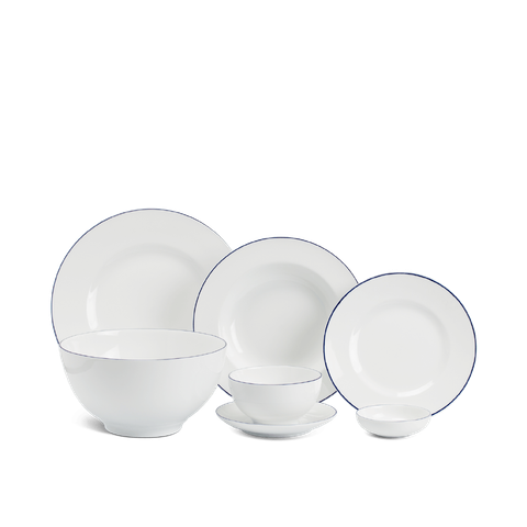  Bộ đồ ăn 6 người 25 sản phẩm - Camellia - Chỉ Xanh Dương 