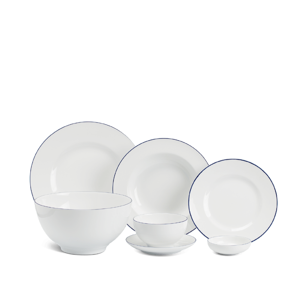 Bộ đồ ăn 6 người 25 sản phẩm - Camellia - Chỉ Xanh Dương