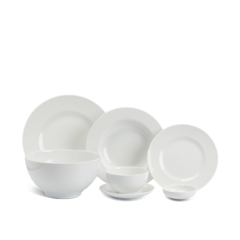  Bộ đồ ăn 6 người 25 sản phẩm - Camellia - Trắng 