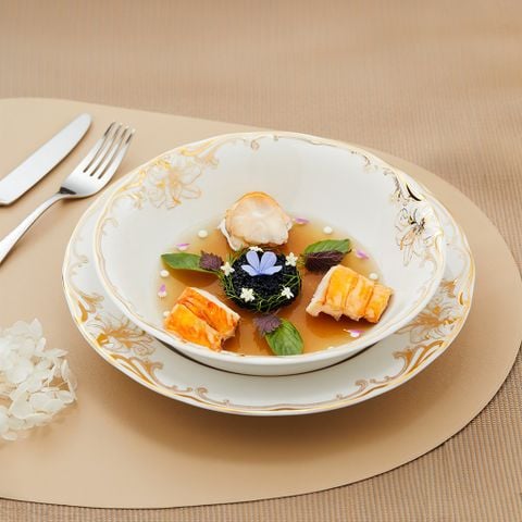  Bộ đồ ăn 6 người 32 sản phẩm - Đài Các IFP - Trang trí hoa 