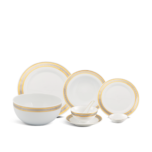 Bộ đồ ăn 6 người 32 sản phẩm - Sago - Hoa Hồng
