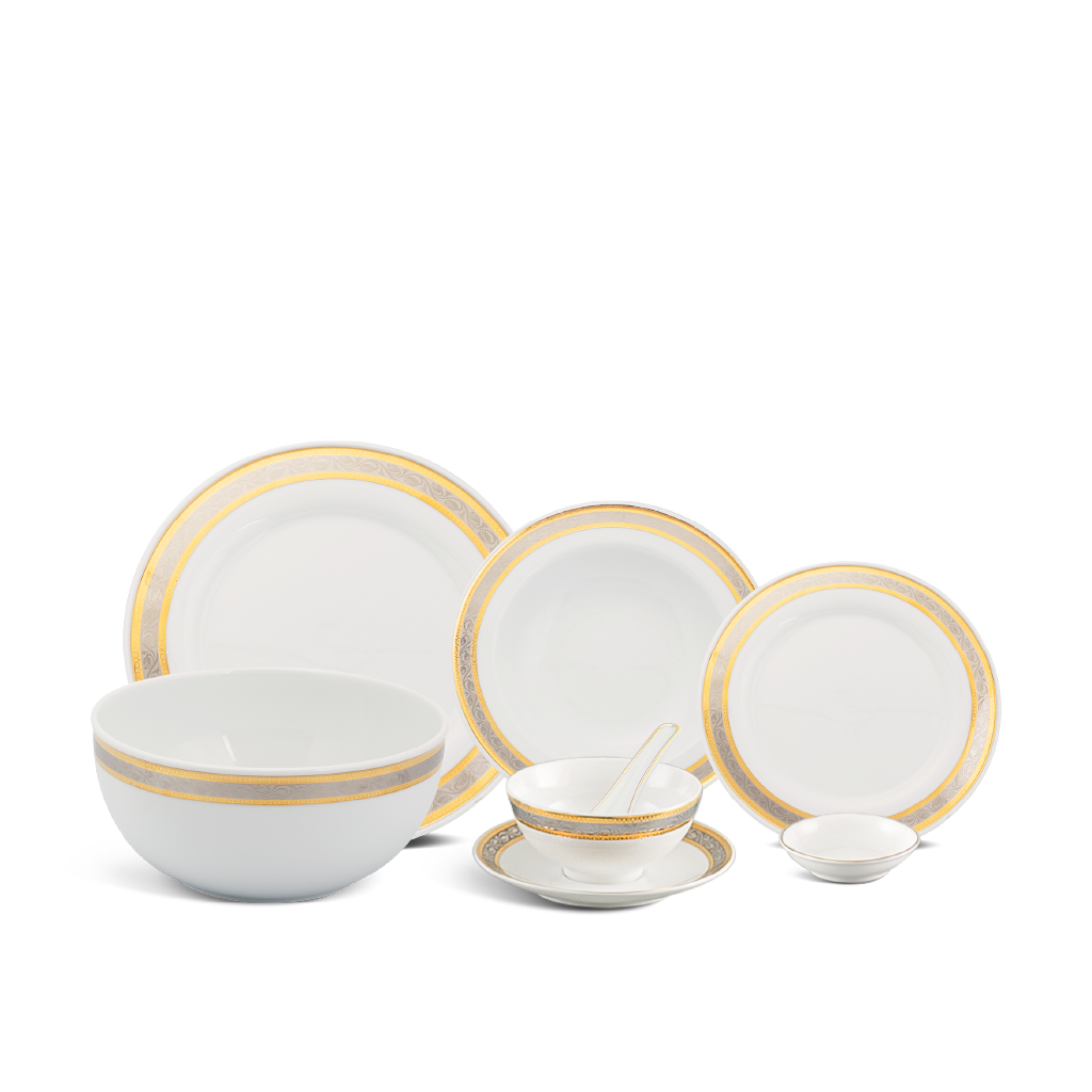 Bộ đồ ăn 6 người 32 sản phẩm - Sago - Hoa Hồng