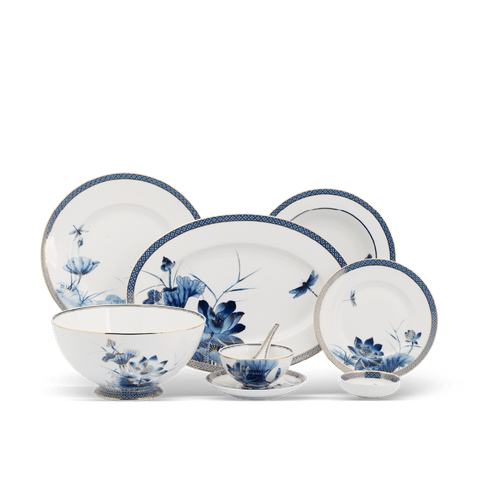  Bộ đồ ăn Âu-Á 44 sản phẩm - Hoàng Cung - Sen Vàng 