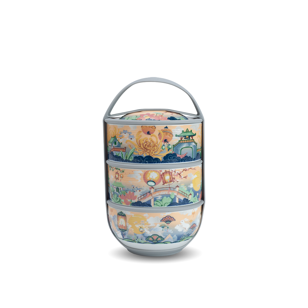 Bộ hộp cơm văn phòng 12.5 cm - dưỡng sinh - thưởng trăng