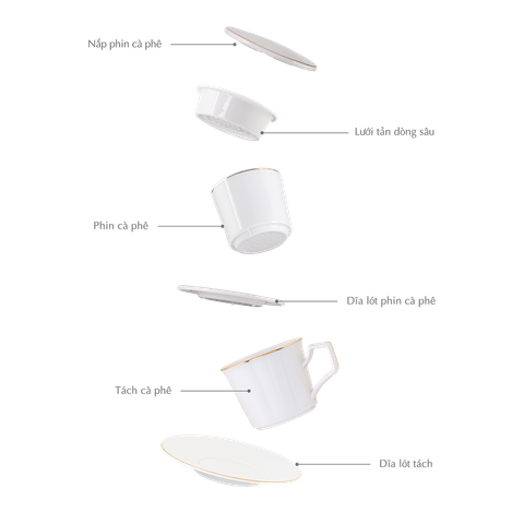  Bộ phin cà phê (C) (tách 0.17 L) - Misc Assortment - Chỉ Vàng 