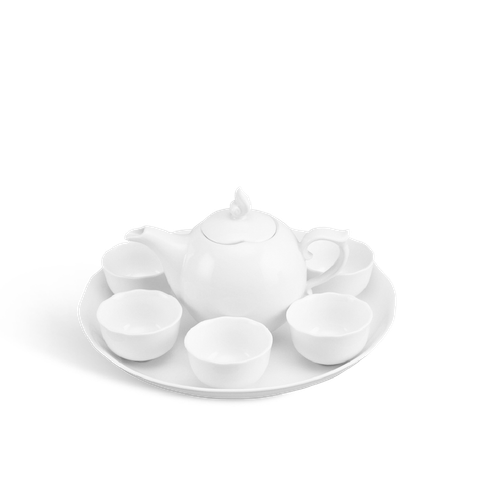  Bộ trà 0.3 L - Mẫu Đơn - Trắng 