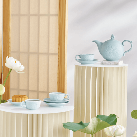  Bộ trà 0.7 L - Sen - Men Ngọc Sương Mờ 