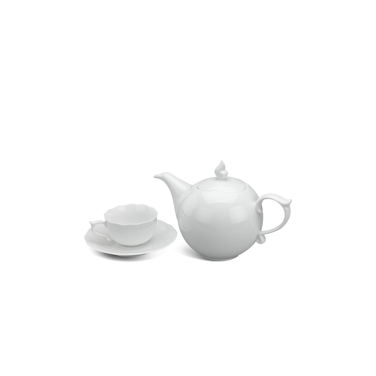 Bộ Trà 0.7L Mẫu Đơn Trắng