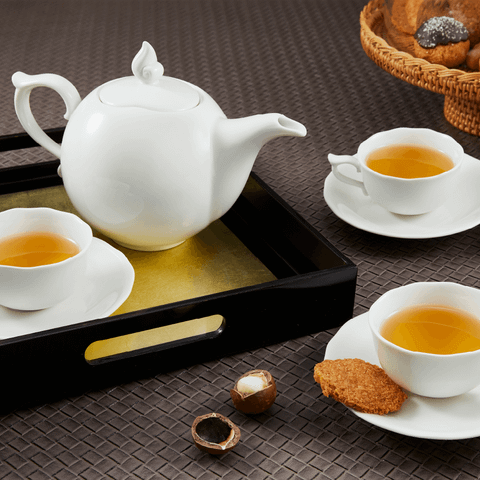  Bộ trà 0.7 L - Mẫu Đơn - Trắng 