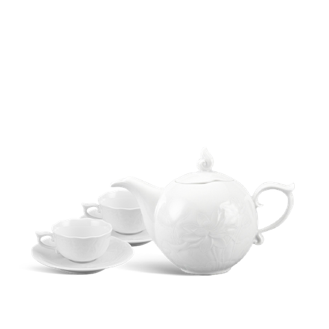  Bộ trà 0.7 L - Sen - Trắng 