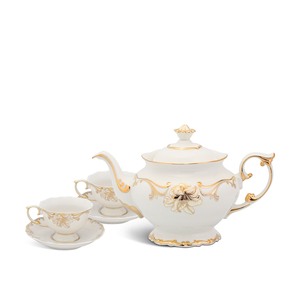 Bộ trà 0.8 l - đài các - trang trí vàng