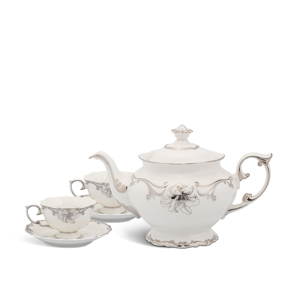 Bộ trà 0.8 l - đài các - trang trí bạch kim