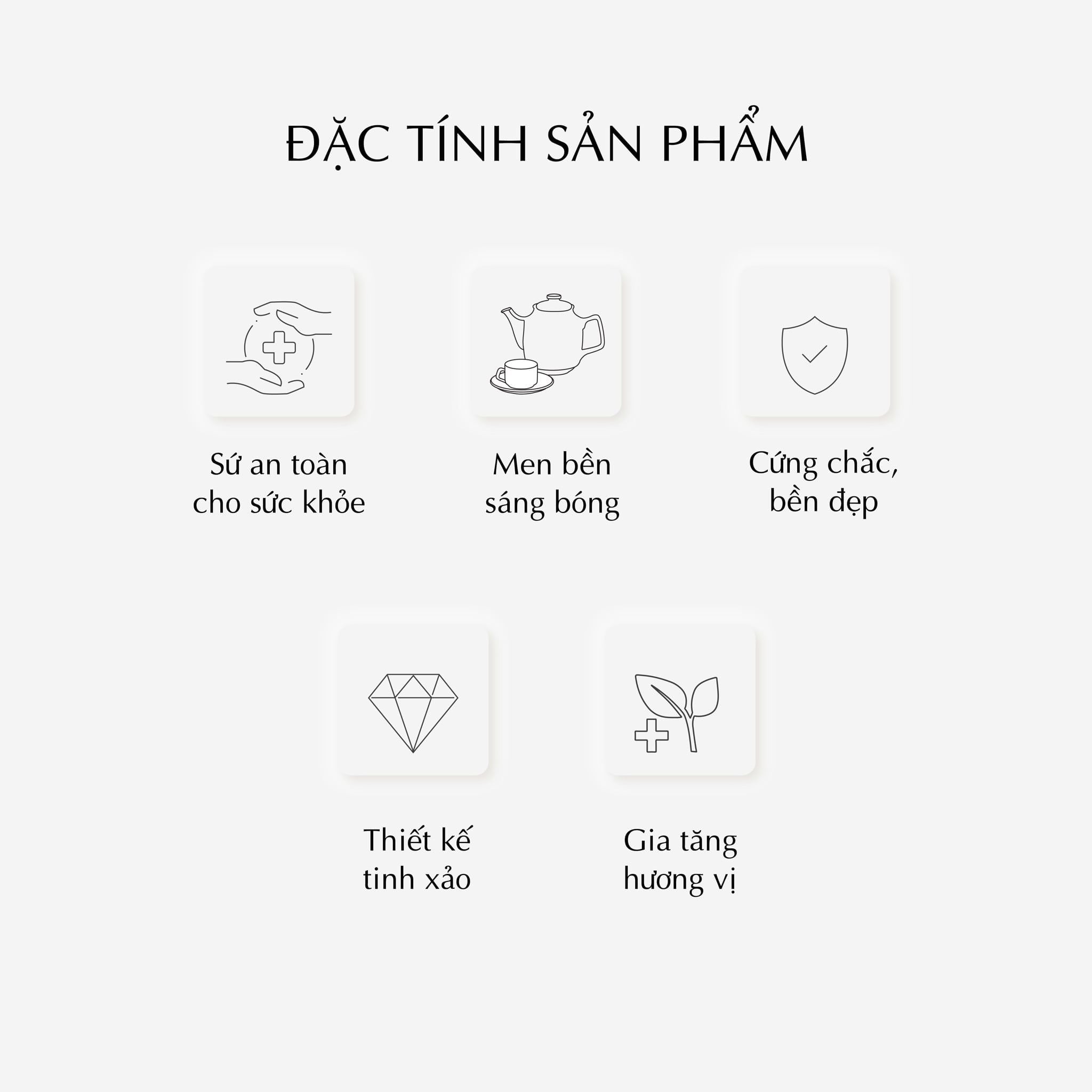 Bộ trà 0.8 L - Hoàng Cung - Quốc Sắc