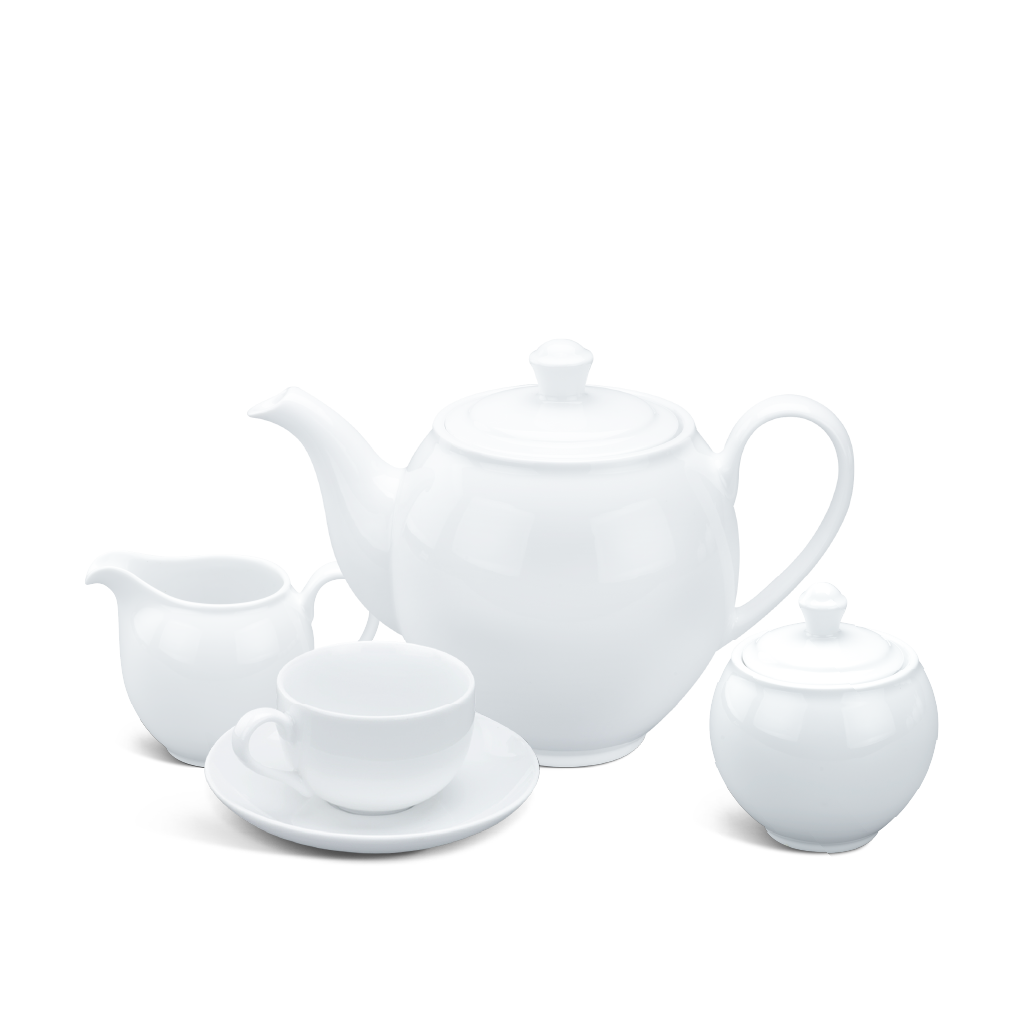 Bộ trà 1.1 l - camellia - trắng