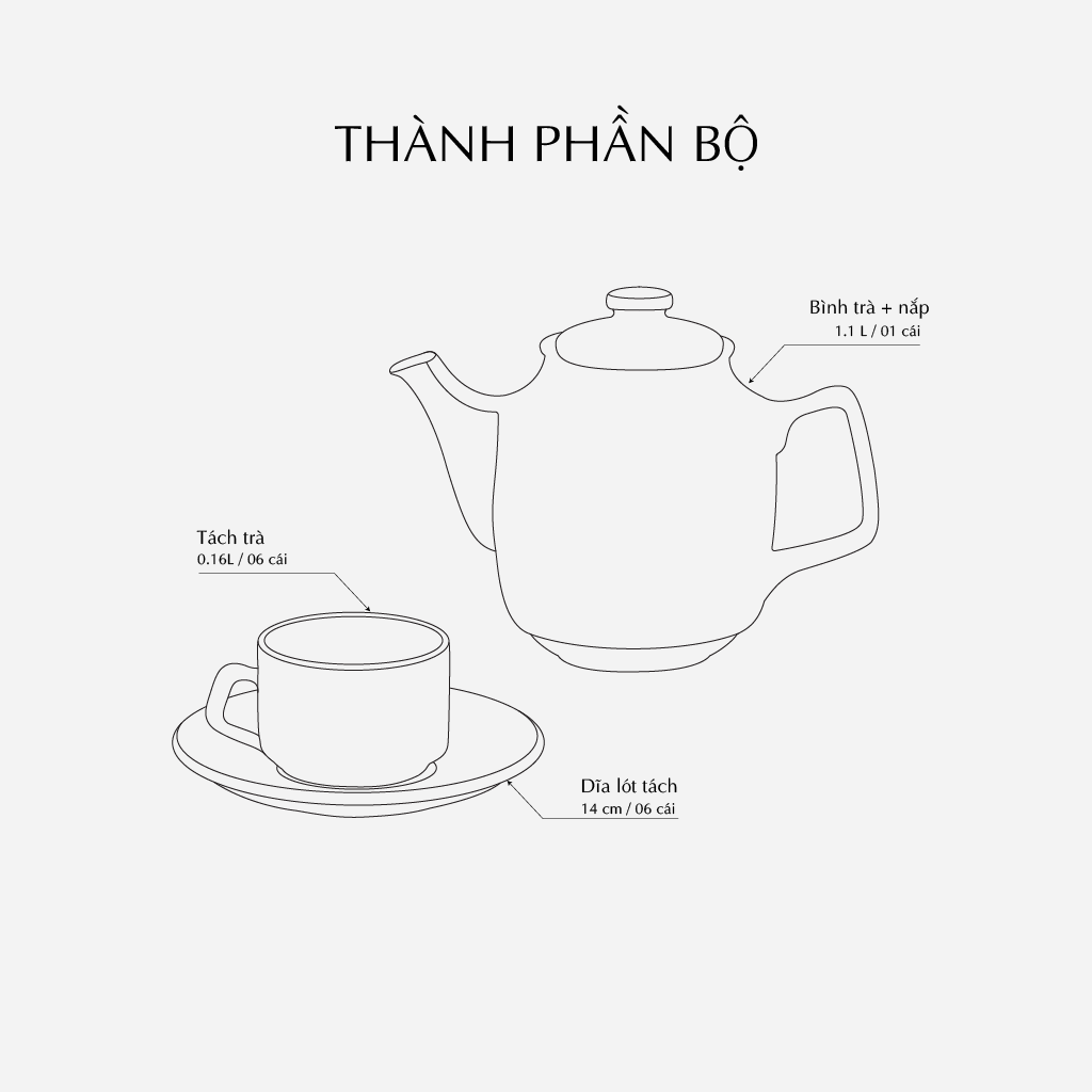 Bộ trà 1.1 L - Jasmine - Phước Lộc Thọ