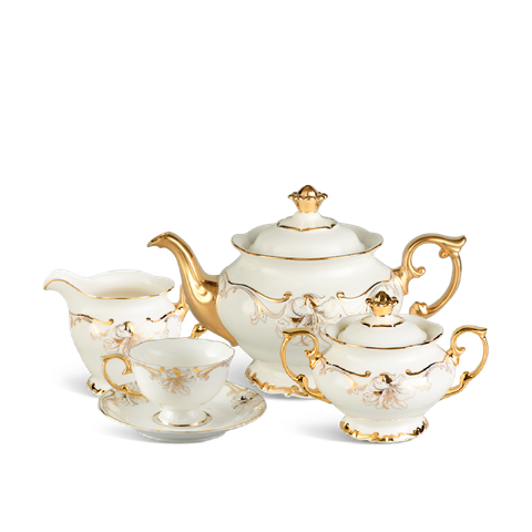  Bộ trà 1.3 L - Đài Các - Trang Trí Vàng 