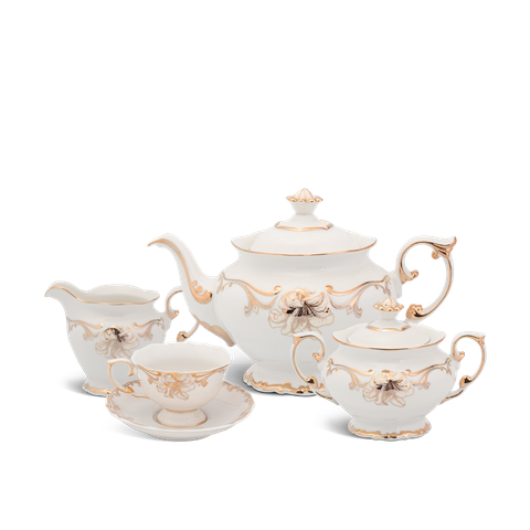  Bộ trà 1.3 L - Đài Các - Trang Trí Vàng 