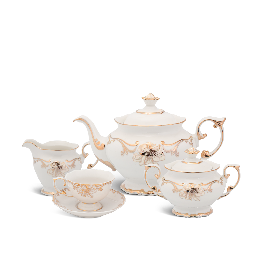 Bộ trà 1.3 L - Đài Các - Trang Trí Vàng