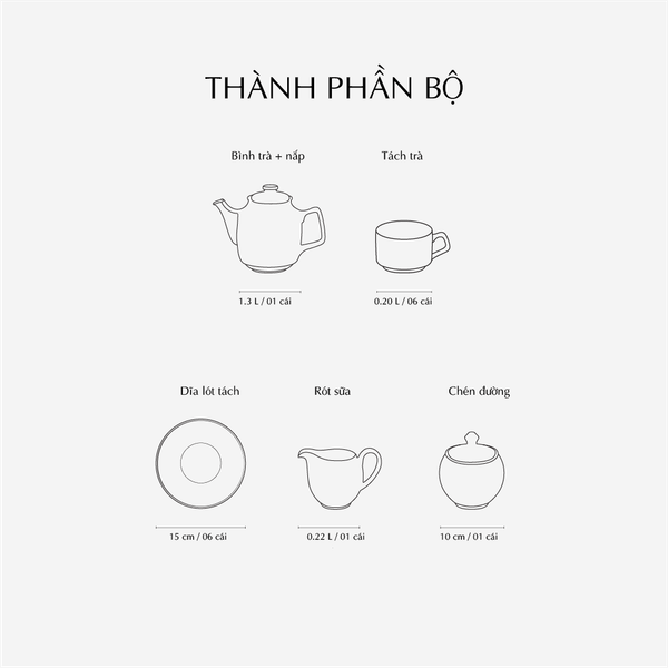 Bộ trà 1.3 L - Hoàng Cung - Hoàng Liên