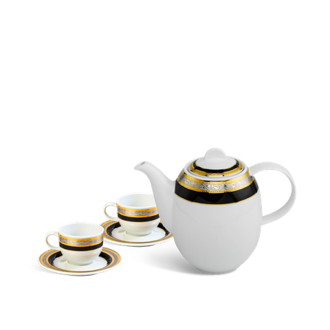  Bộ trà cao 0.8 L - Sago - Hoa Hồng Đen khắc nổi 