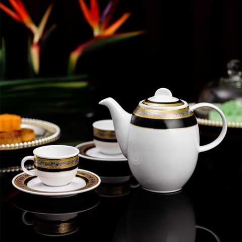  Bộ trà cao 0.8 L - Sago - Hoa Hồng Đen khắc nổi 