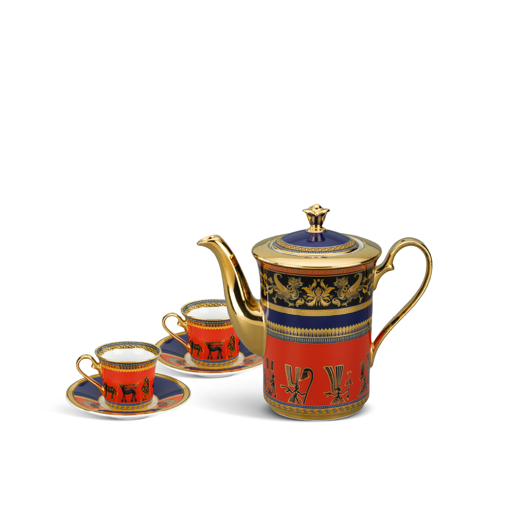 Bộ Trà Tulip Trống Đồng 0.8L Trắng